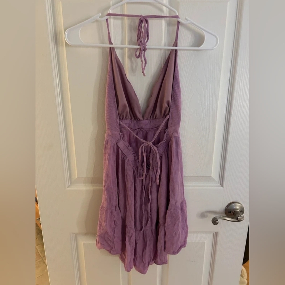 Lilac Halter V-Neck Flow Dress - Picture 2 of 2